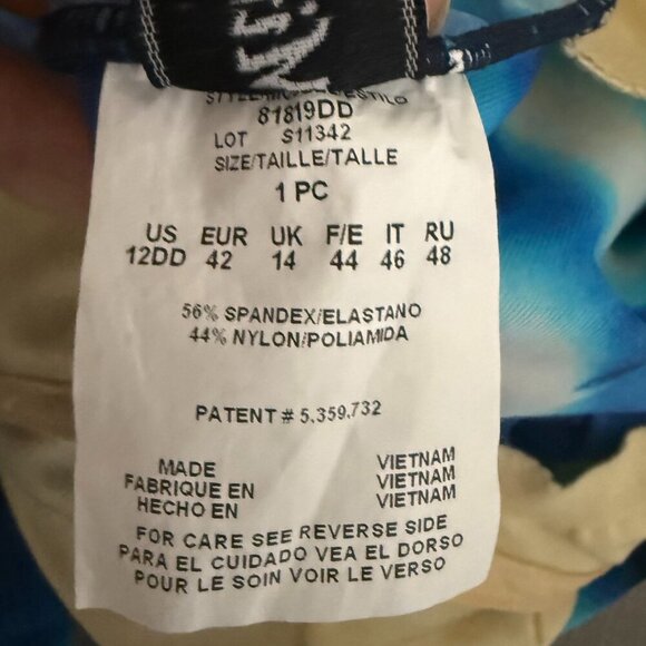 Women's Miraclesuit Blue One Piece‎ Tye Dye Size 12DD Wireless - Picture 3 of 7